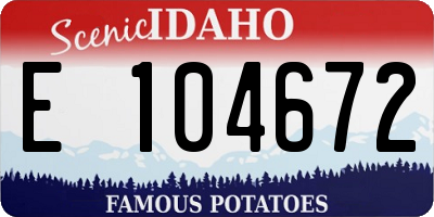 ID license plate E104672