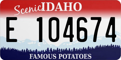 ID license plate E104674