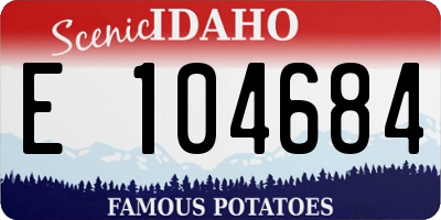 ID license plate E104684