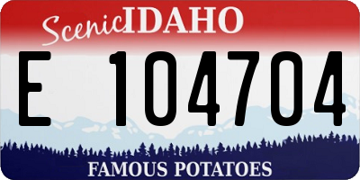 ID license plate E104704