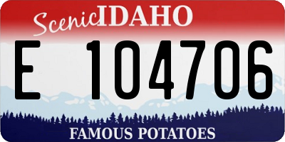 ID license plate E104706