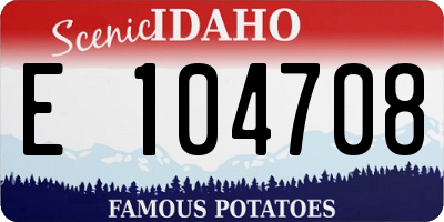 ID license plate E104708