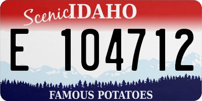 ID license plate E104712