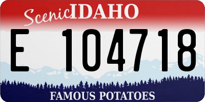 ID license plate E104718