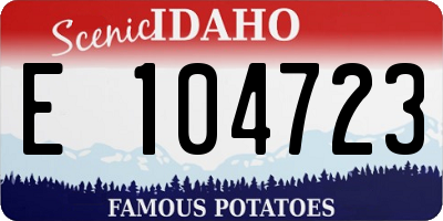 ID license plate E104723