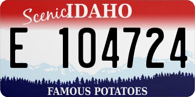 ID license plate E104724