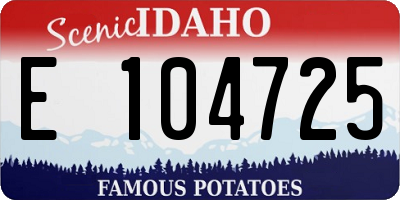 ID license plate E104725