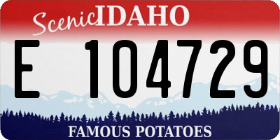 ID license plate E104729