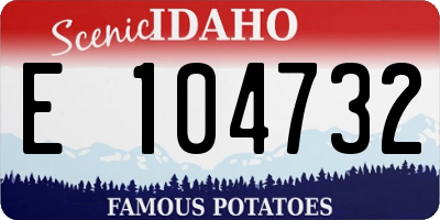 ID license plate E104732