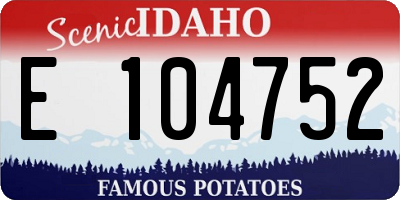 ID license plate E104752