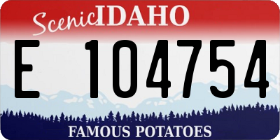ID license plate E104754