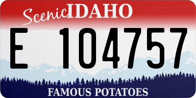 ID license plate E104757