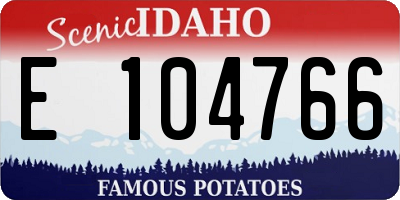 ID license plate E104766