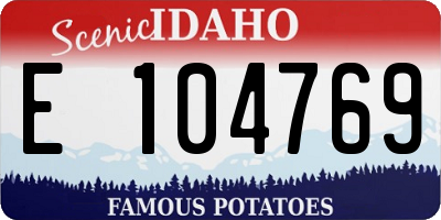 ID license plate E104769