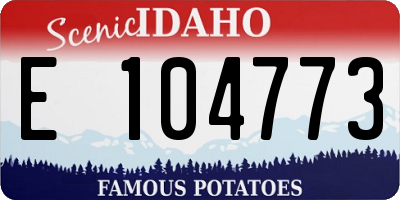 ID license plate E104773