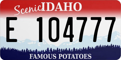 ID license plate E104777