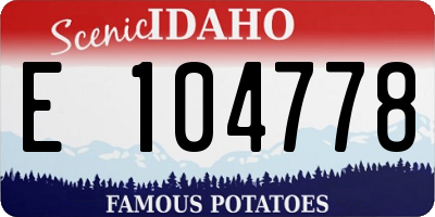 ID license plate E104778