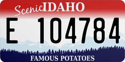 ID license plate E104784