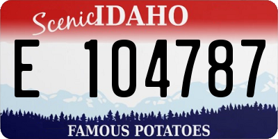 ID license plate E104787