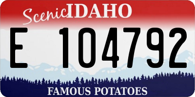 ID license plate E104792
