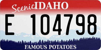 ID license plate E104798
