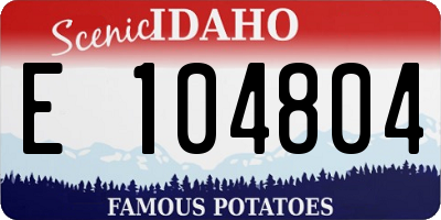 ID license plate E104804