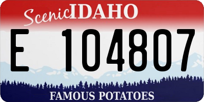 ID license plate E104807
