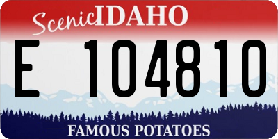 ID license plate E104810