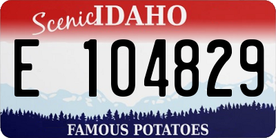 ID license plate E104829
