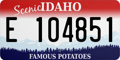 ID license plate E104851