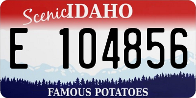 ID license plate E104856