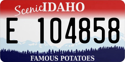 ID license plate E104858