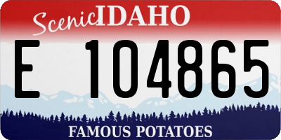 ID license plate E104865