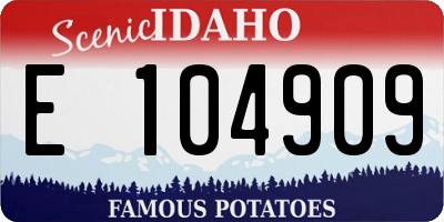 ID license plate E104909