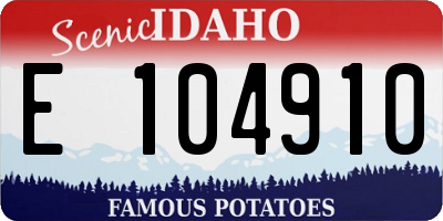ID license plate E104910