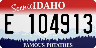 ID license plate E104913