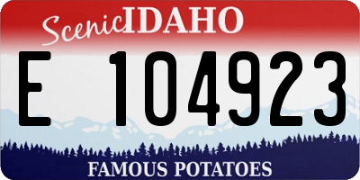 ID license plate E104923