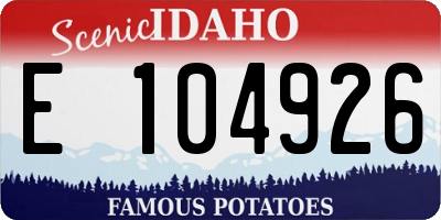 ID license plate E104926