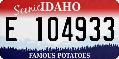 ID license plate E104933