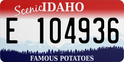ID license plate E104936