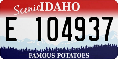 ID license plate E104937