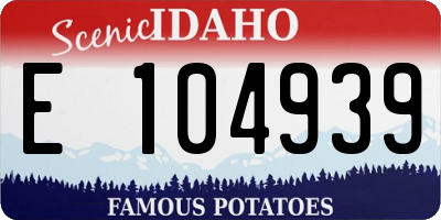 ID license plate E104939
