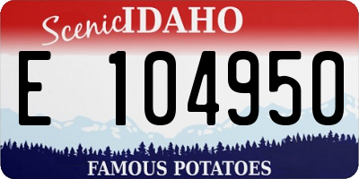 ID license plate E104950