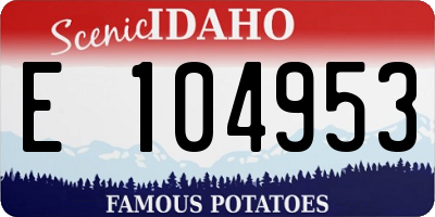 ID license plate E104953