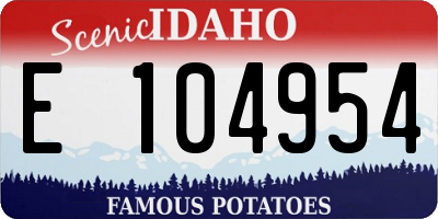 ID license plate E104954