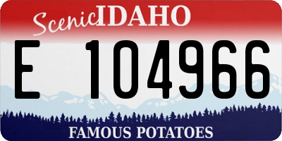 ID license plate E104966