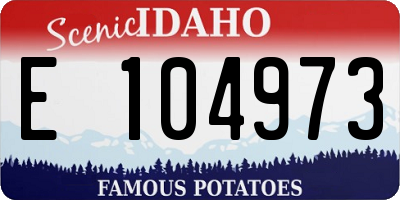 ID license plate E104973
