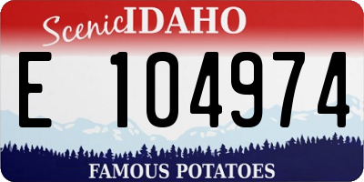 ID license plate E104974