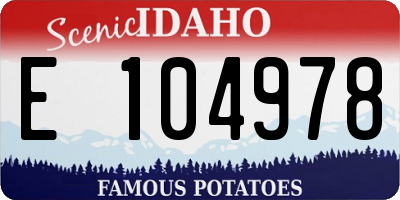 ID license plate E104978