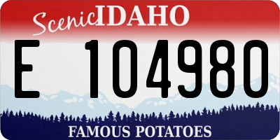 ID license plate E104980